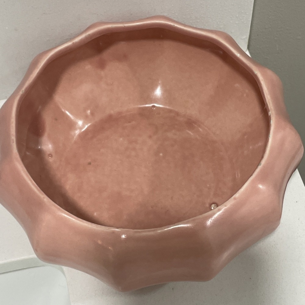 Vintage Haeger USA Pink Art Pottery Centerpiece Bowl‎ Mid Century Modern Decor - Picture 2 of 10